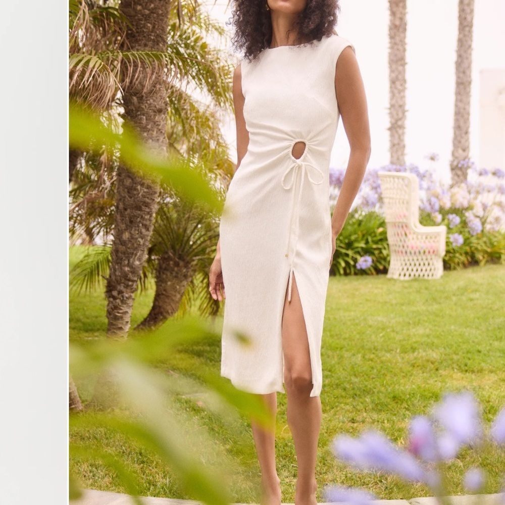 TRINA TURK Evelyn 2 Dress, White Lined, Size 2,  NWT